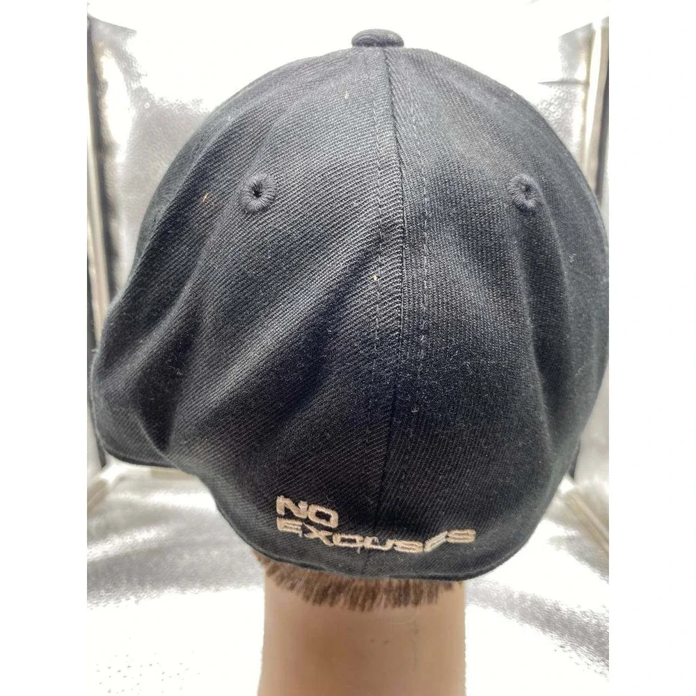 5/3 Fishing Hook No Excuses 210 Fitted by Flexfit Hat Mens 7 1/4 7 5/8 Black Cap